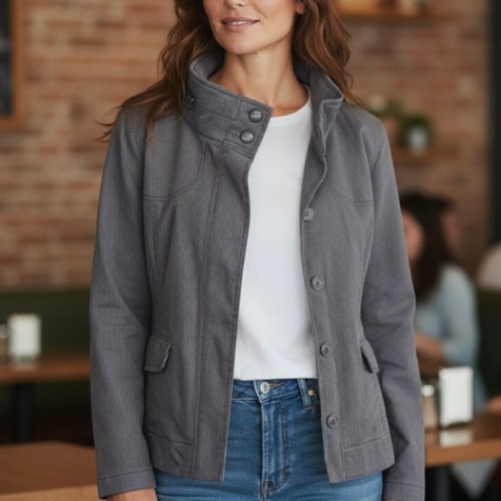 Candie’s Pinstripe Jacket with Hood